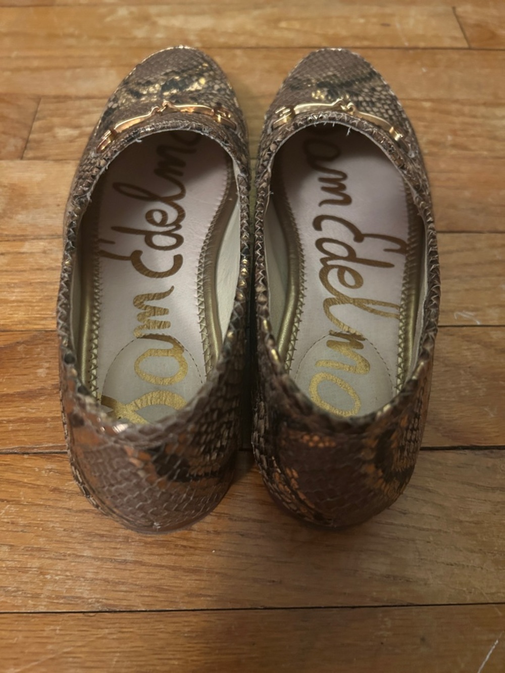 Sam Edelman Loraine Bit Leather Loafer – Brown/Gold Snake Print - Size 8 - Picture 2 of 3